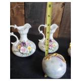 Lefton China Pitchers Vase with Floral Design and Beautiful Jewelry/Trinket Box and More