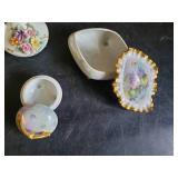 Lefton China Pitchers Vase with Floral Design and Beautiful Jewelry/Trinket Box and More