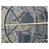 Beautiful Metal Table and 4 Chairs with Black Leaf Pattern in Good Solid Condition