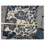 Beautiful Metal Table and 4 Chairs with Black Leaf Pattern in Good Solid Condition