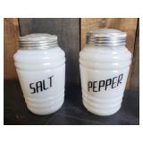 2 Sets Vintage Milkglass Salt and Pepper Shakers