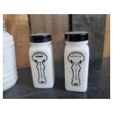 2 Sets Vintage Milkglass Salt and Pepper Shakers