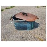 Antique Copper Boiler with Lid Great Display or for Flowers