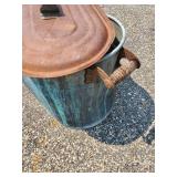 Antique Copper Boiler with Lid Great Display or for Flowers