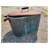 Antique Copper Boiler with Lid Great Display or for Flowers