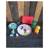 Vintage Disney Toy Lot, Koolade Lunchbox, And Others