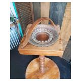 Awesome Wood Standing Ashtray and Glass Ashtray
