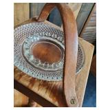 Awesome Wood Standing Ashtray and Glass Ashtray