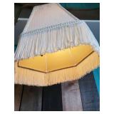 Very Cool Floor Standing Light  Works  Great Base Color and Awesome Fringed Shade