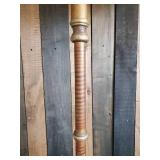 Very Cool Floor Standing Light  Works  Great Base Color and Awesome Fringed Shade