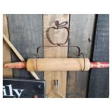 Vintage Clothes pin Holder, Rolling Pin and Wall Hanger, Ceramic USA Ceramic Pitcher and More