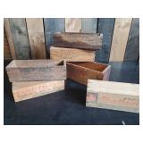 6 Vintage Wooden Cheese Box Lot