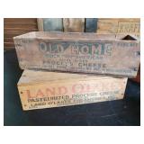 6 Vintage Wooden Cheese Box Lot