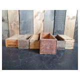 6 Vintage Wooden Cheese Box Lot