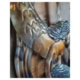 Gorgeous Large Metal Swimming Mermaid with Sea Turtle