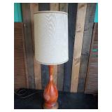 Vintage Large Orange and Gold Desktop Lamp Working