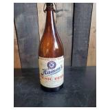 Amber Glass Hamms Picnic Beer Bottle with Topper