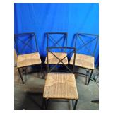 4 Wicker and Metal Chairs 4 Wicker and Metal Chairs