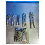 Lot of Vise Grips and Drill Bits Lot of Vise Grips and Drill Bits