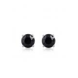 Rhodium Over Sterling Silver 3 ct tw Black Diamond Stud Earrings Rhodium Over Sterling Silver 3 ct tw Black Diamond Stud Earrings