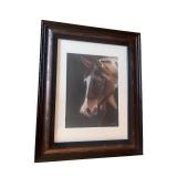 Framed Original Artwork of Horse Portrait