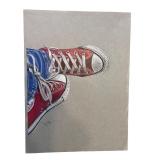 Original Artwork of Red Converse Sneakers