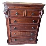 Wooden Chest of Drawers with Ornate Handles