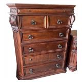 Wooden Chest of Drawers with Ornate Handles