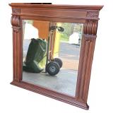 Elegant Wooden Dresser with Ornate Mirror