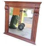 Elegant Wooden Dresser with Ornate Mirror