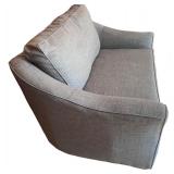 Comfortable Gray Upholstered Loveseat