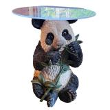 Panda Bear Side Table with Glass Top