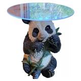 Panda Bear Side Table with Glass Top