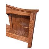 Oak Queen Headboard with Shelf & Mirror
