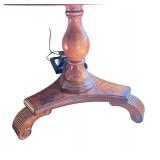 Round Wood Pedestal Table with Decorative Base