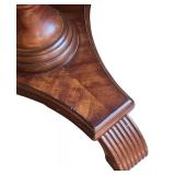 Round Wood Pedestal Table with Decorative Base