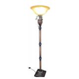 Elegant Torchiere Floor Lamp with Glass Shade