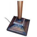 Elegant Torchiere Floor Lamp with Glass Shade