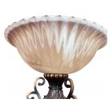 Elegant Torchiere Floor Lamp with Glass Shade