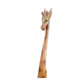 Set of 2 Wooden Animal Sculptures - Giraffe and Zebra