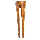 Set of 2 Wooden Animal Sculptures - Giraffe and Zebra