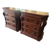 Pair of Three-Drawer Wooden Bedside Tables