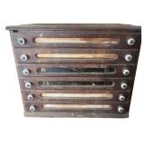 Antique Wooden Spool Cabinet