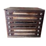 Antique Wooden Spool Cabinet