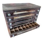 Antique Wooden Spool Cabinet