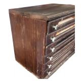 Antique Wooden Spool Cabinet