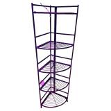 Black Metal Corner Stackable Storage Shelf with Four Tiers