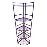 Black Metal Corner Stackable Storage Shelf with Four Tiers