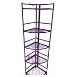 Black Metal Corner Stackable Storage Shelf with Four Tiers