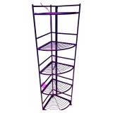 Black Metal Corner Stackable Storage Shelf with Four Tiers